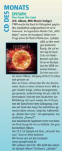 CD des Monats und Review des Albums “Fire From The Soul” im hannoverschen Scenemagazin “magaScene” vom März 2016